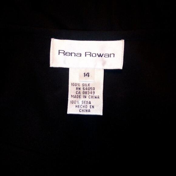 Rena Rowan VTG 100% Silk Top Size 14 Black Sheer Whimsigoth Feminine - Picture 3 of 7